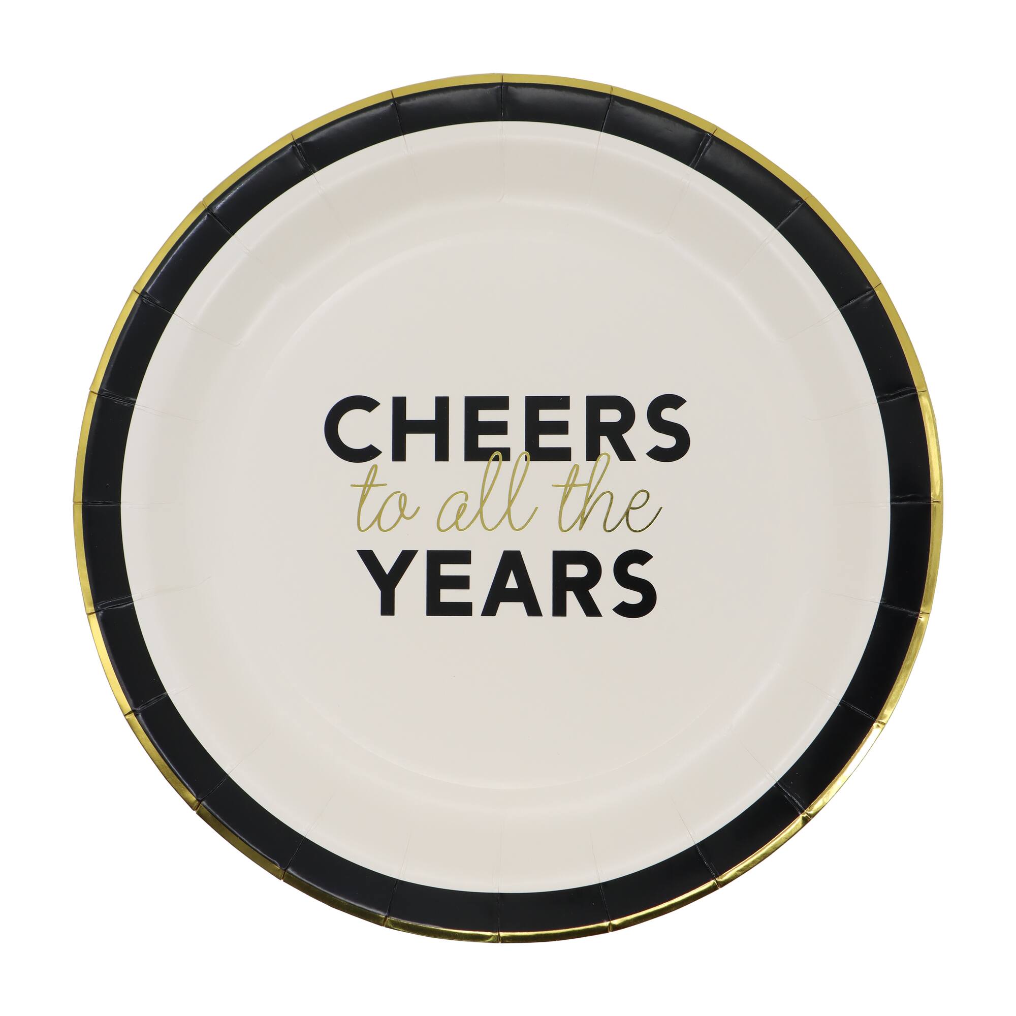 12 Packs: 8 ct. (96 total) 9" Cheers to all the Years Dinner Plates by Celebrate It™